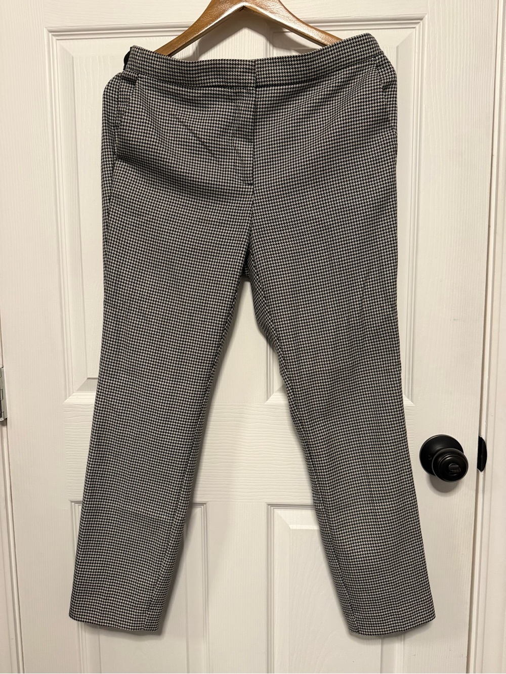 Zara Black and White Houndstooth Trousers
